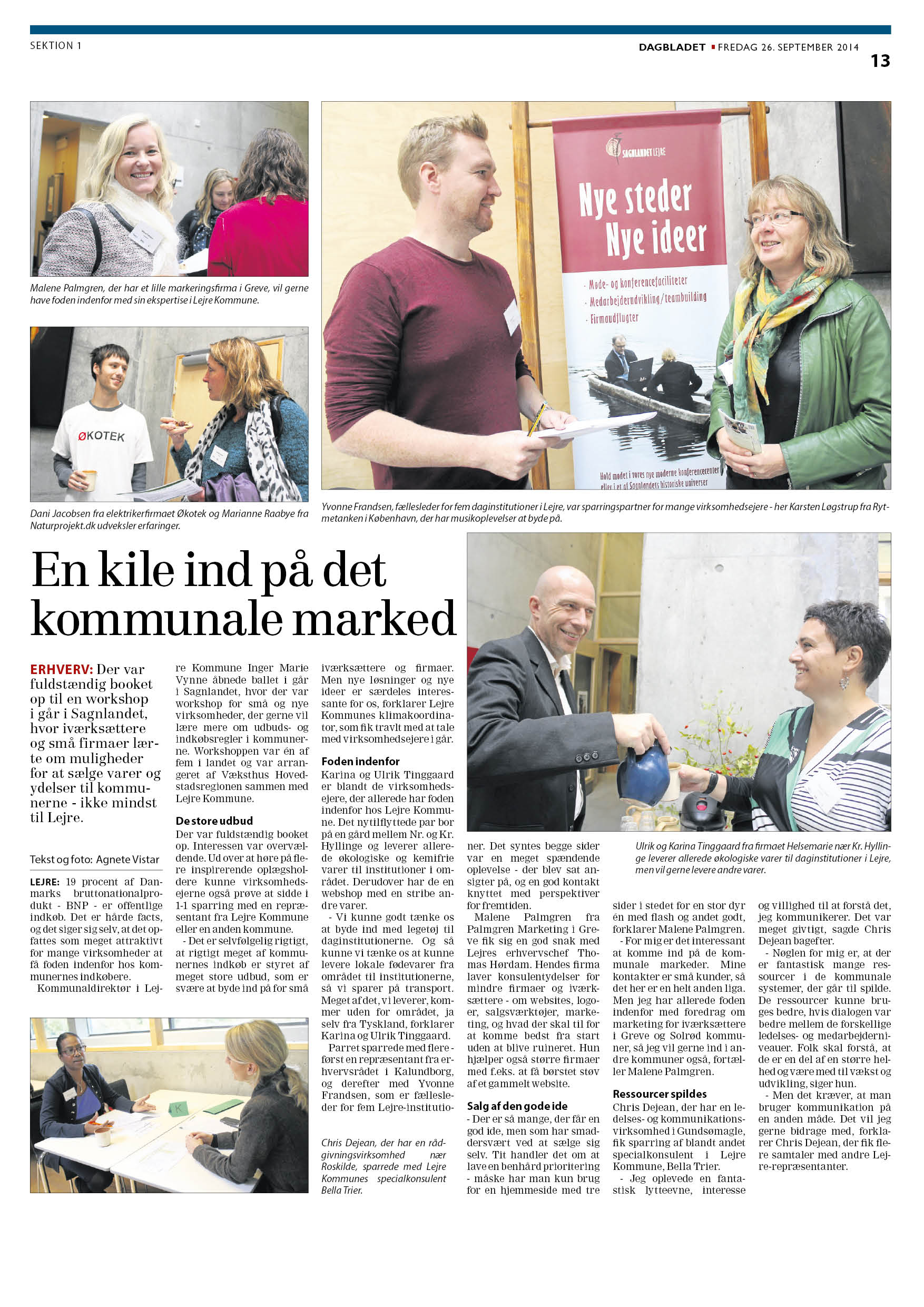 Dagbladet Roskilde 26.9.2014 kommunal iværksætterdag